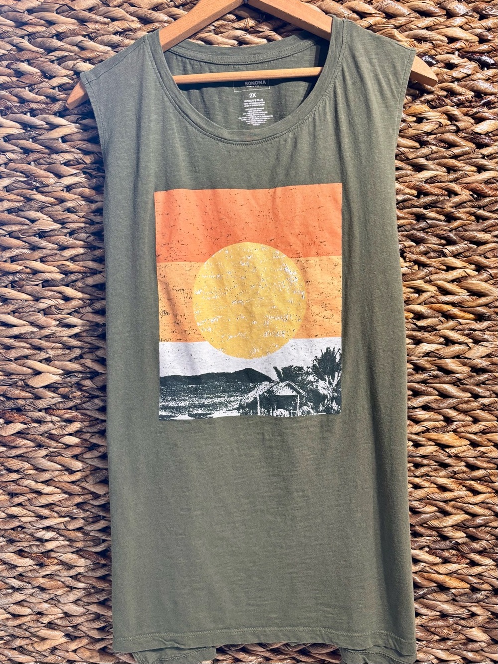Sonoma Olive Crewneck Women's Plus Tee - Solid Military Green